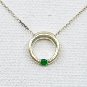 sterling silver emerald pendant necklace - GM759
